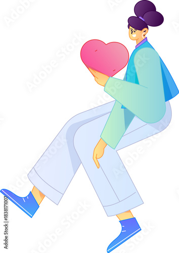 A relief illustration of a figure holding a caring hand, embodying the act of sharing affection.
