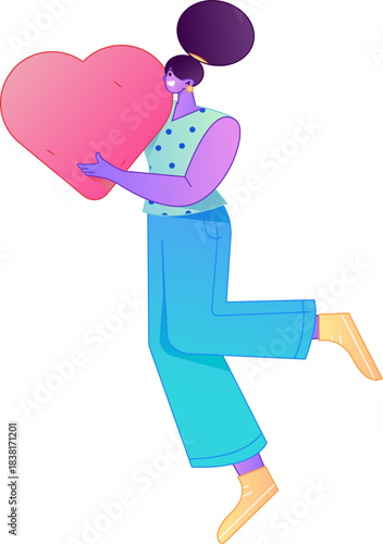 A relief illustration of a figure holding a caring hand, embodying the act of sharing affection.
