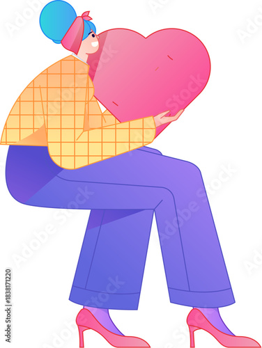 A relief illustration of a figure holding a caring hand, embodying the act of sharing affection.
