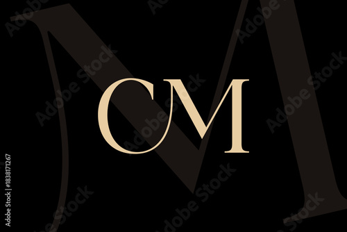 CM or MC letter logo icon design. Classic style luxury initials monogram.