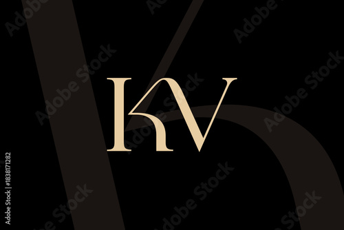 KV or VK letter logo icon design. Classic style luxury initials monogram.