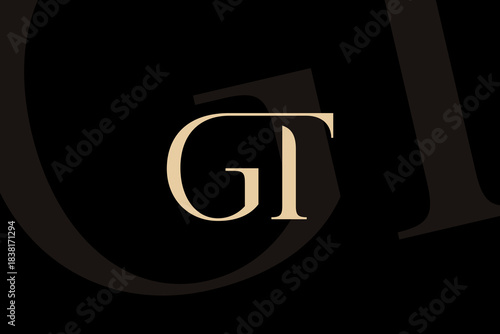 GT or TG letter logo icon design. Classic style luxury initials monogram.