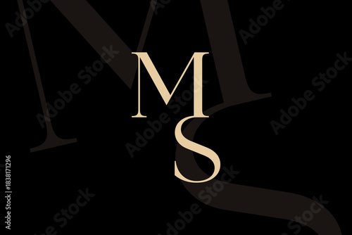 MS or SM letter logo icon design. Classic style luxury initials monogram.