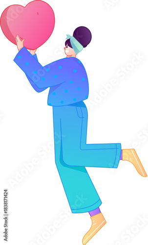 A relief illustration of a figure holding a caring hand, embodying the act of sharing affection.
