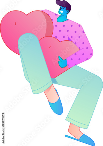 A relief illustration of a figure holding a caring hand, embodying the act of sharing affection.
