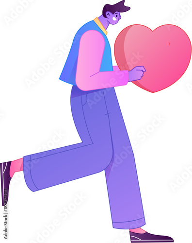 A relief illustration of a figure holding a caring hand, embodying the act of sharing affection.
