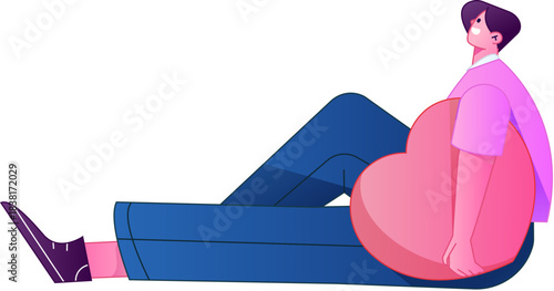 A relief illustration of a figure holding a caring hand, embodying the act of sharing affection.
