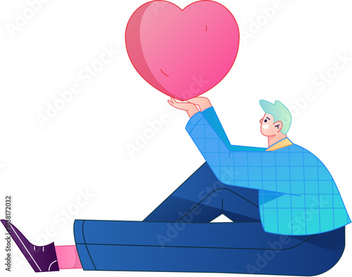 A relief illustration of a figure holding a caring hand, embodying the act of sharing affection.
