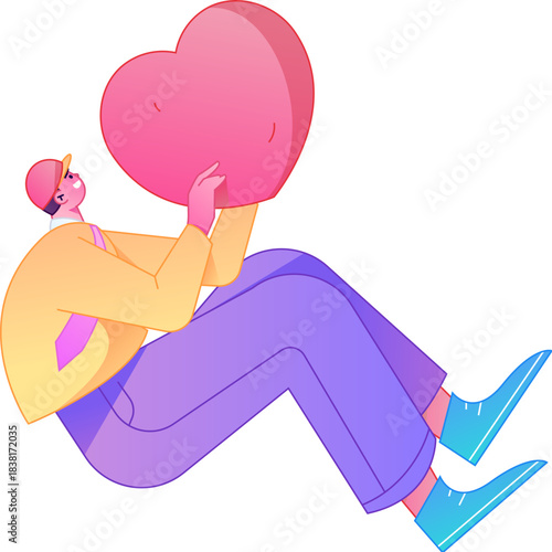 A relief illustration of a figure holding a caring hand, embodying the act of sharing affection.
