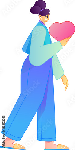 A relief illustration of a figure holding a caring hand, embodying the act of sharing affection.
