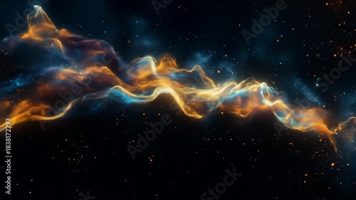 Abstract cosmic nebula with vibrant colors and dynamic fluid motion