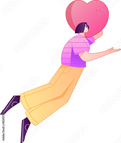 A relief illustration of a figure holding a caring hand, embodying the act of sharing affection.
