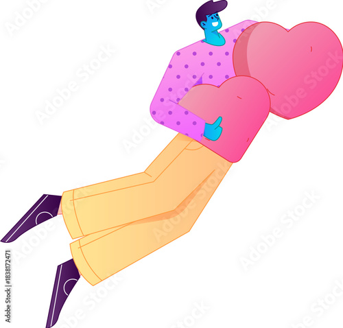 A relief illustration of a figure holding a caring hand, embodying the act of sharing affection.
