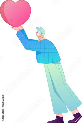 A relief illustration of a figure holding a caring hand, embodying the act of sharing affection.
