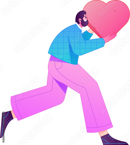 A relief illustration of a figure holding a caring hand, embodying the act of sharing affection.
