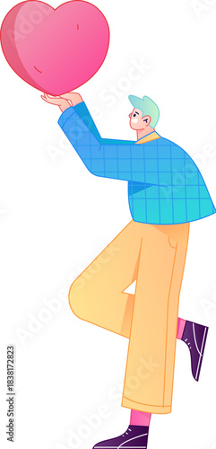 A relief illustration of a figure holding a caring hand, embodying the act of sharing affection.
