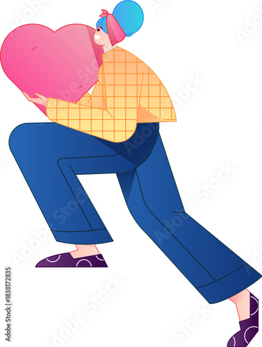 A relief illustration of a figure holding a caring hand, embodying the act of sharing affection.
