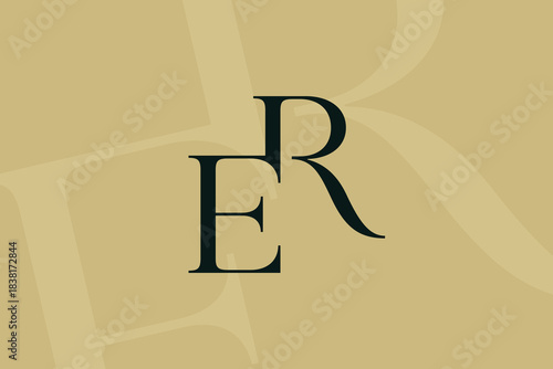 RE or ER letter logo icon design. Classic style luxury initials monogram.