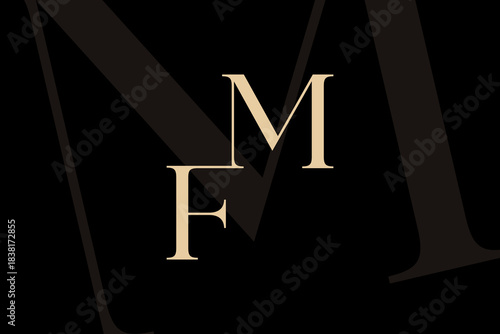 FM or MF letter logo icon design. Classic style luxury initials monogram.