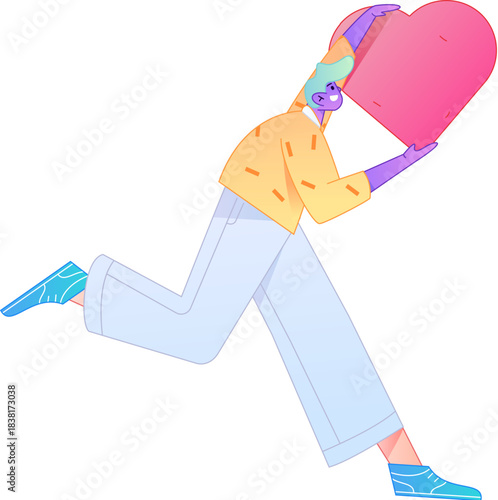 A relief illustration of a figure holding a caring hand, embodying the act of sharing affection.
