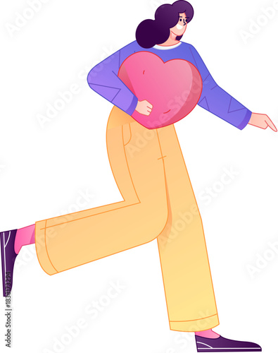 A relief illustration of a figure holding a caring hand, embodying the act of sharing affection.
