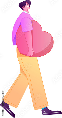 A relief illustration of a figure holding a caring hand, embodying the act of sharing affection.
