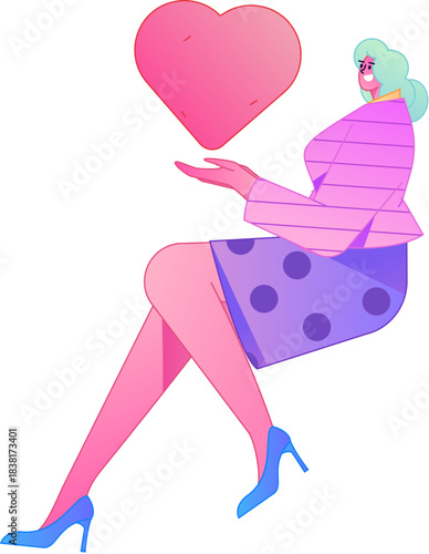 A relief illustration of a figure holding a caring hand, embodying the act of sharing affection.
