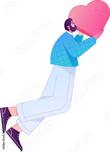 A relief illustration of a figure holding a caring hand, embodying the act of sharing affection.
