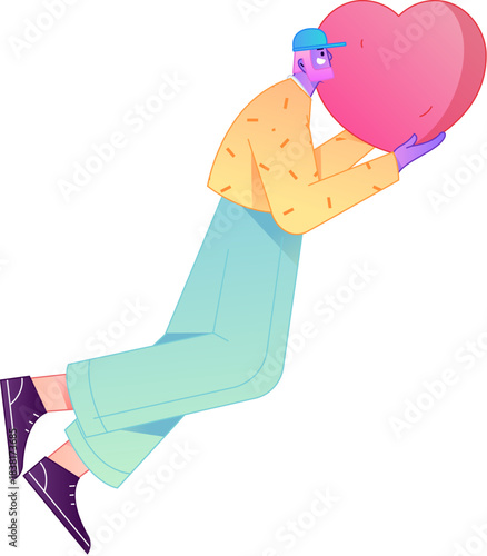 A relief illustration of a figure holding a caring hand, embodying the act of sharing affection.
