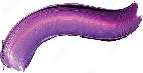 Vibrant Purple Paint Stroke Isolated on White Background.
