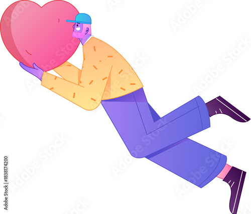 A relief illustration of a figure holding a caring hand, embodying the act of sharing affection.
