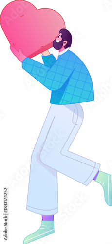 A relief illustration of a figure holding a caring hand, embodying the act of sharing affection.
