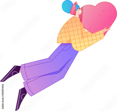 A relief illustration of a figure holding a caring hand, embodying the act of sharing affection.
