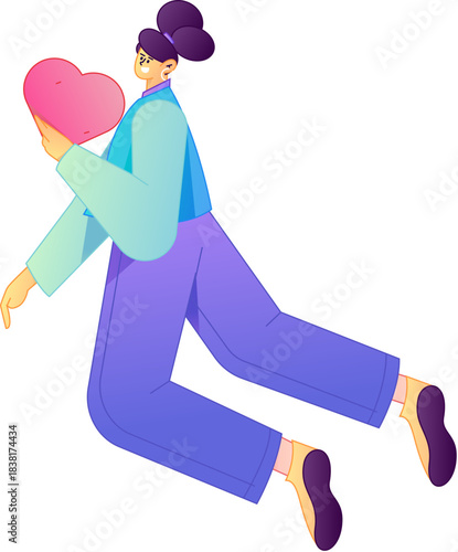 A relief illustration of a figure holding a caring hand, embodying the act of sharing affection.
