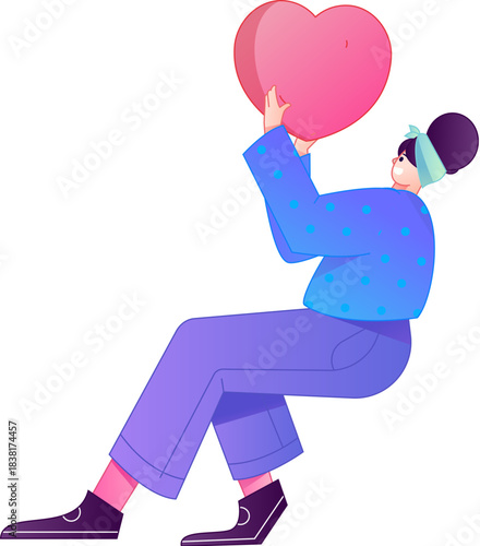 A relief illustration of a figure holding a caring hand, embodying the act of sharing affection.
