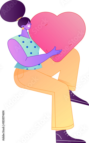 A relief illustration of a figure holding a caring hand, embodying the act of sharing affection.
