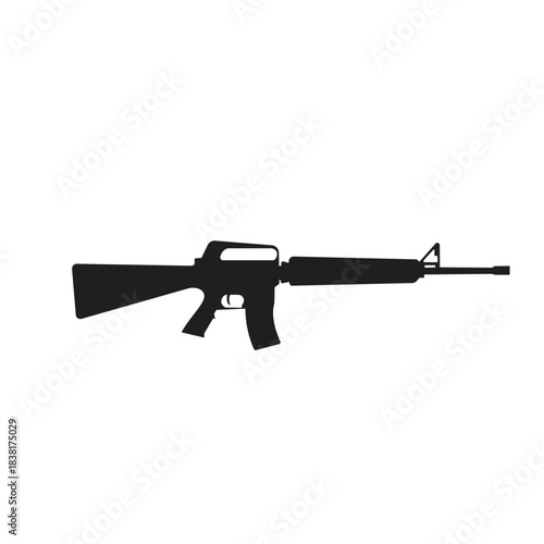 assault rifle  m16 isolated on white background 
