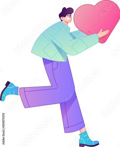 A relief illustration of a figure holding a caring hand, embodying the act of sharing affection.
