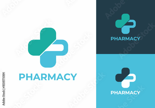 pharmacy icon medical clinic symbol letter P logo vector