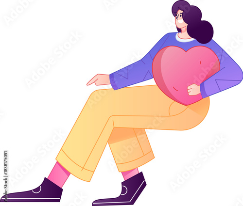 A relief illustration of a figure holding a caring hand, embodying the act of sharing affection.
