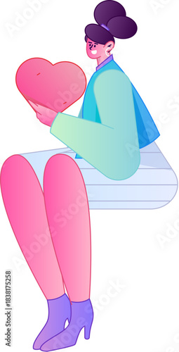 A relief illustration of a figure holding a caring hand, embodying the act of sharing affection.
