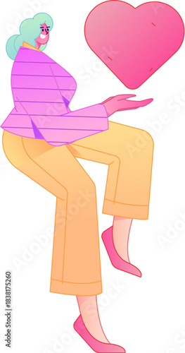 A relief illustration of a figure holding a caring hand, embodying the act of sharing affection.
