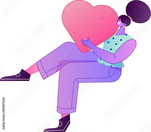 A relief illustration of a figure holding a caring hand, embodying the act of sharing affection.
