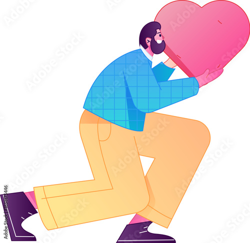 A relief illustration of a figure holding a caring hand, embodying the act of sharing affection.
