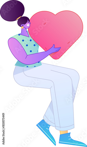 A relief illustration of a figure holding a caring hand, embodying the act of sharing affection.
