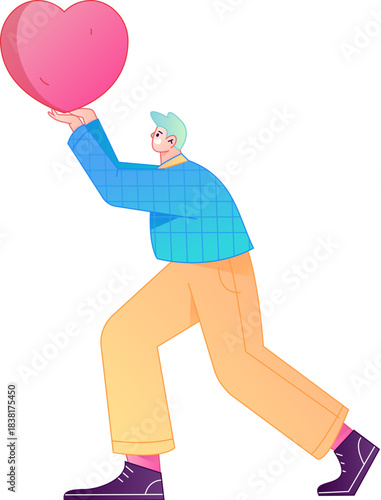 A relief illustration of a figure holding a caring hand, embodying the act of sharing affection.
