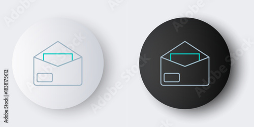 Line Envelope icon isolated on grey background. Email message letter symbol. Colorful outline concept. Vector