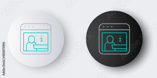 Line Information icon isolated on grey background. Colorful outline concept. Vector