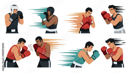 Boxing training techniques and sparring partners in action