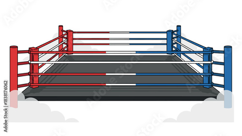 Boxing ring illustration for sports event promotions and design